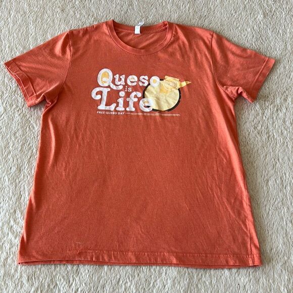 Queso is life short sleeve shirt orange size medium - Picture 3 of 16